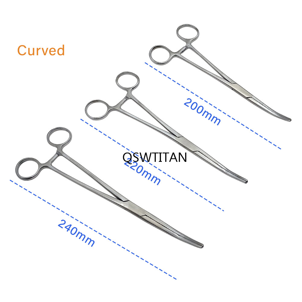 1PC Stainless Steel Curved Tip and Straight Tip Forceps Locking Clamps Hemostatic Forceps Arterial Forceps Clamp