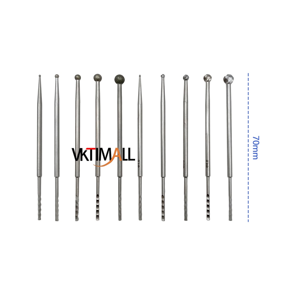 Stainless Steel High Speed Bur Spinal Bur Tungsten Carbide Round Tip Burs Orthopedic Surgical Instruments