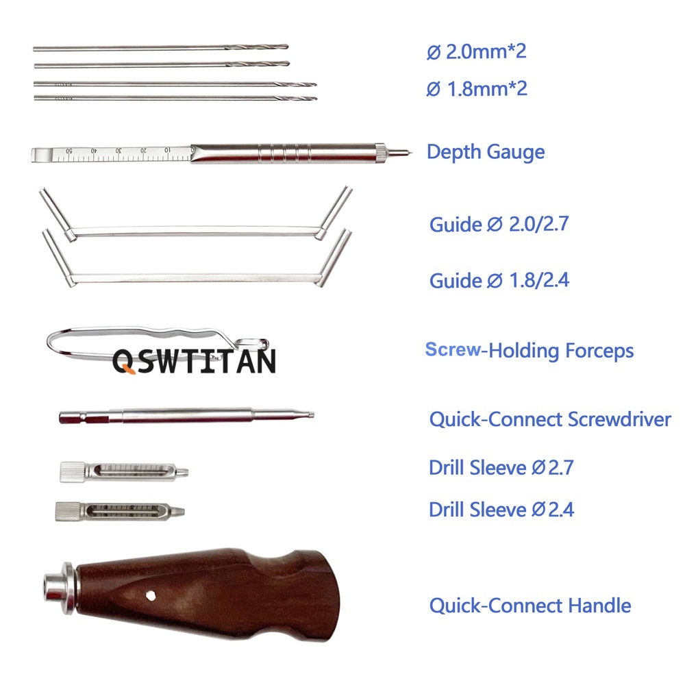 QSWTITAN Orthopedic Veterinary Kit 2.4/2.7 Locking Screw Orthopedic Instrument Set Multi-axial Locking Plates Screw Box
