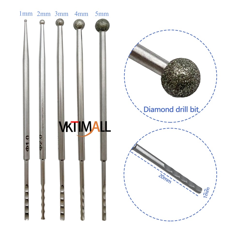 Stainless Steel High Speed Bur Spinal Bur Tungsten Carbide Round Tip Burs Orthopedic Surgical Instruments