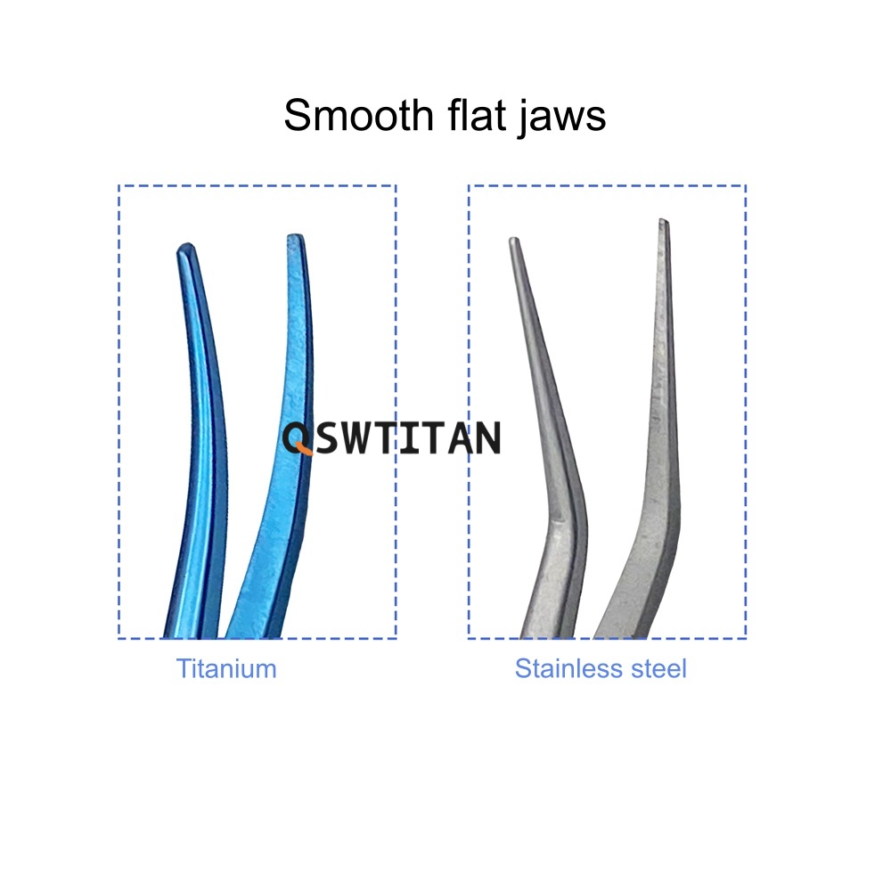 QSWTITAN Ophthalmic Lens Forceps with Flat Jaws for EYE Surgical Instruments Ophthalmic Tools