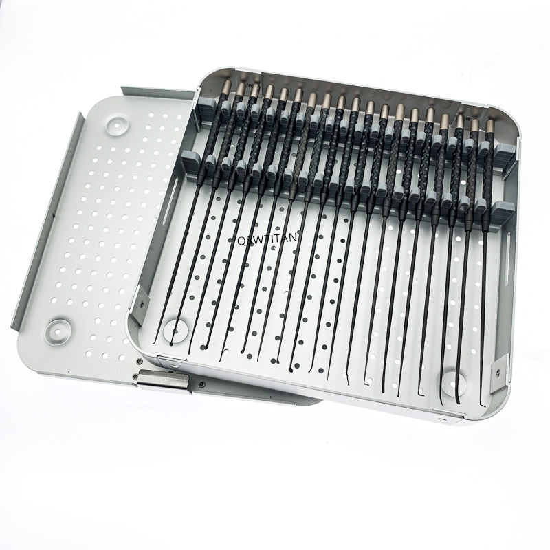 19pcs/set Titanium Micro Spatula Dissectors Micro Nerve Hook 210mm Micro Curette Vessel Hook Nerve Teardrop Disserctor