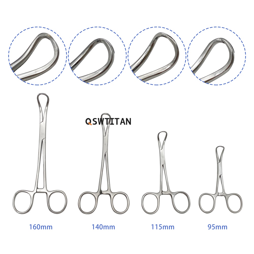 Dental Tweezers Cloth Towel Clamp Forceps 9/11/14/16cm Pointed Pliers Stainless Steel Micro Instruments