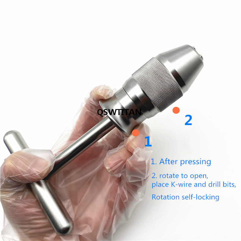 Universal Hand Drill Chuck Handle for Intramedullary Pin Insertion Intramedullary Pin Self-locking Device Veterinary Instrument
