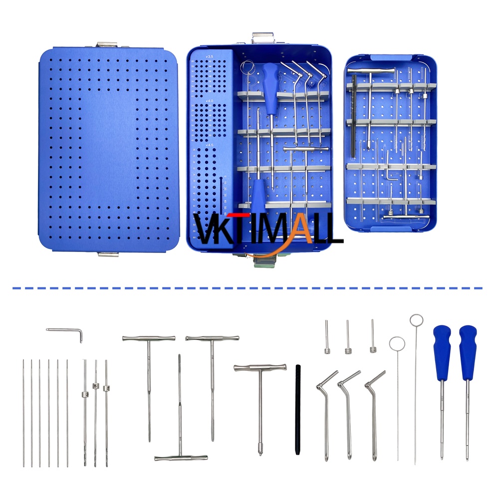 1set Cannulated Screw Instrument Set 3.5mm 4.0mm 4.5mm Aluminium Sterilization Container Orthopedic Surgical Instrument