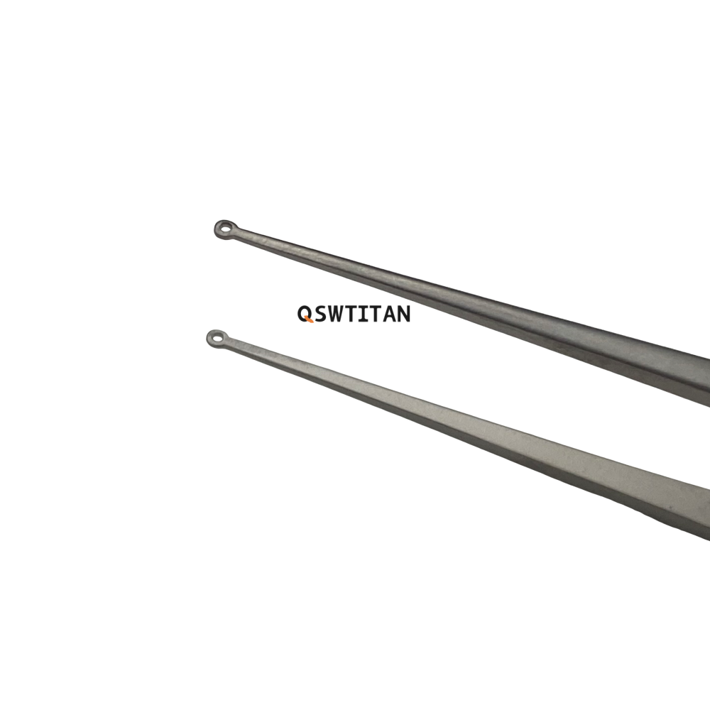 QSWTITAN Fechtner Conjunctiva Forceps Titanium Alloy Forceps Tweezers With Ring Tips Ophthalmic Eye Instrument