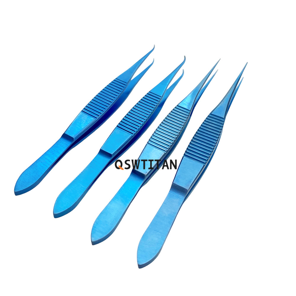 1pcs Titanium Tissue Forceps Eye Surgery Tweezers With Teeth Autoclavable Ophthalmic Surgical Instruments