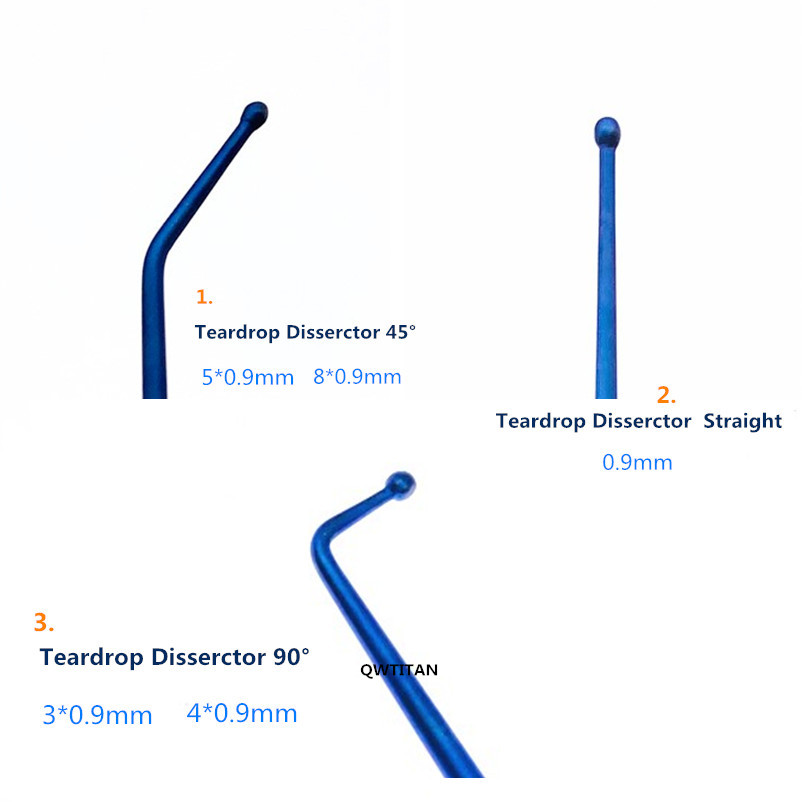 21cm Micro Nerve Hook Vessel Hook Titanium Micro Spatula Dissectors Micro Curette Nerve Teardrop Disserctor