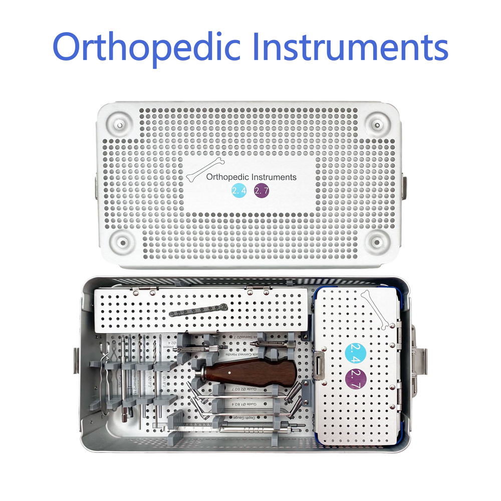 QSWTITAN Orthopedic Veterinary Kit 2.4/2.7 Locking Screw Orthopedic Instrument Set Multi-axial Locking Plates Screw Box