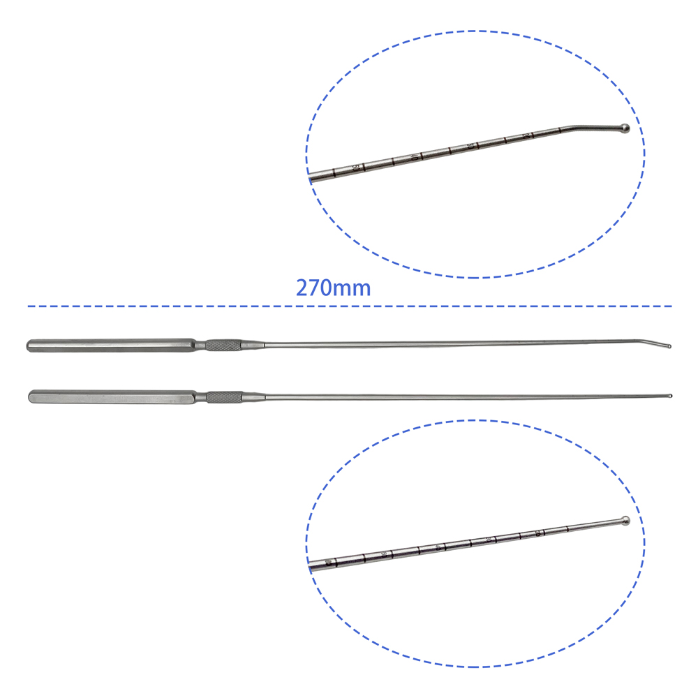 Stainless Steel Nerve Root Probe Fine Head Cervical Lumbar Nerve Root Exfoliatorn Dual Channel Orthopedic Surgical Instrument