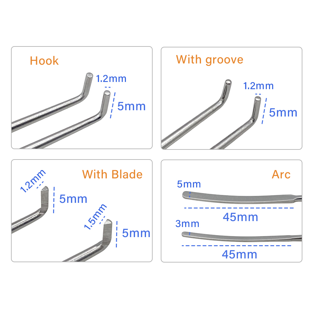 Stainless Steel Dual Channel Nerve Root Strippers Nerve Retractor Nerve Stripper Neuromicrosurgical Instruments PET
