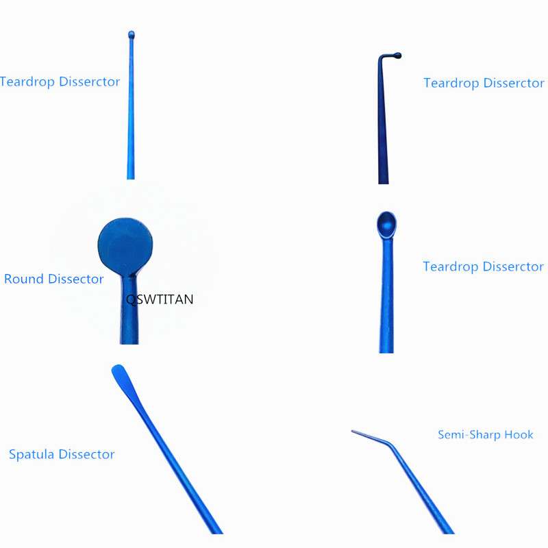 21cm Micro Nerve Hook Vessel Hook Titanium Micro Spatula Dissectors Micro Curette Nerve Teardrop Disserctor