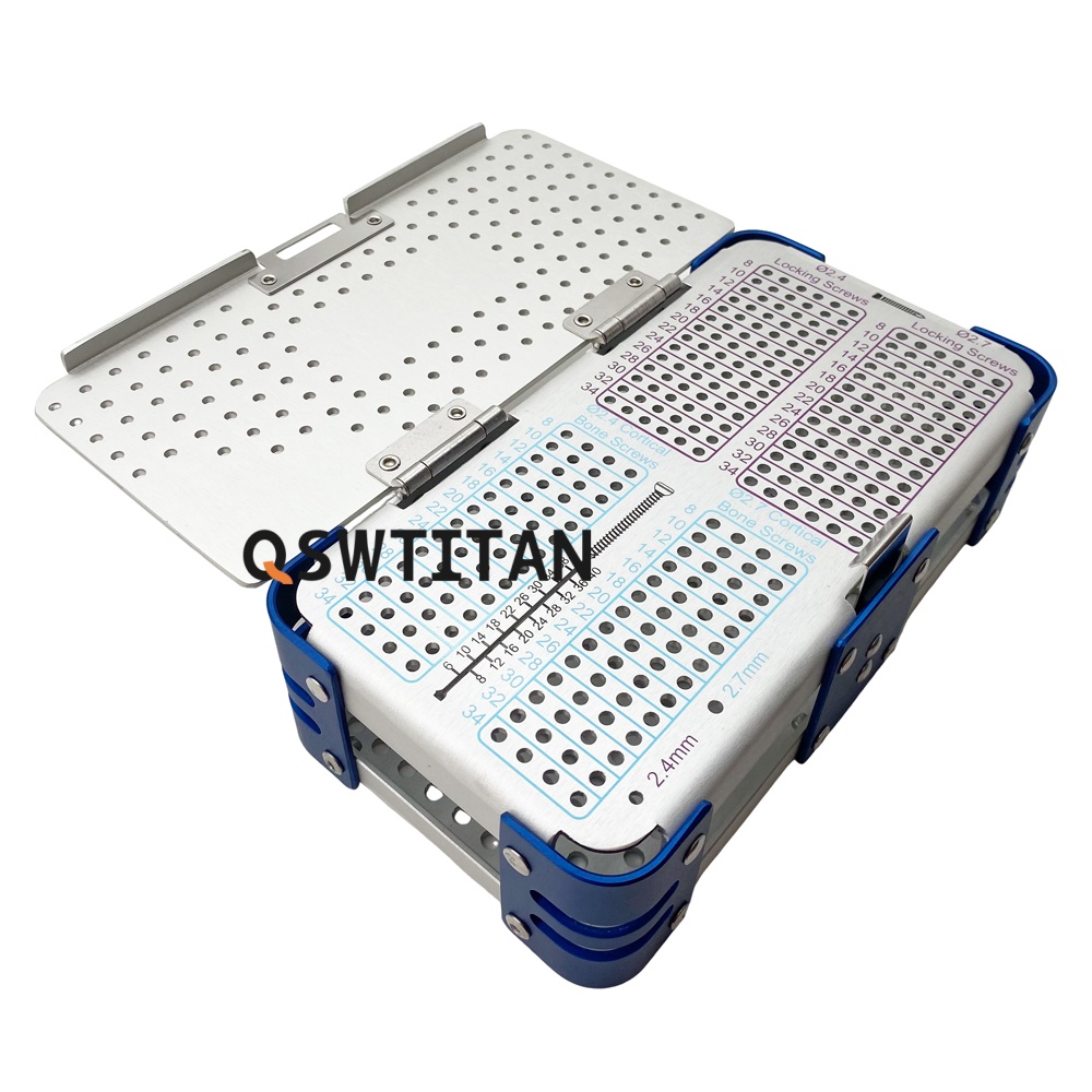 QSWTITAN Orthopedic Veterinary Kit 2.4/2.7 Locking Screw Orthopedic Instrument Set Multi-axial Locking Plates Screw Box