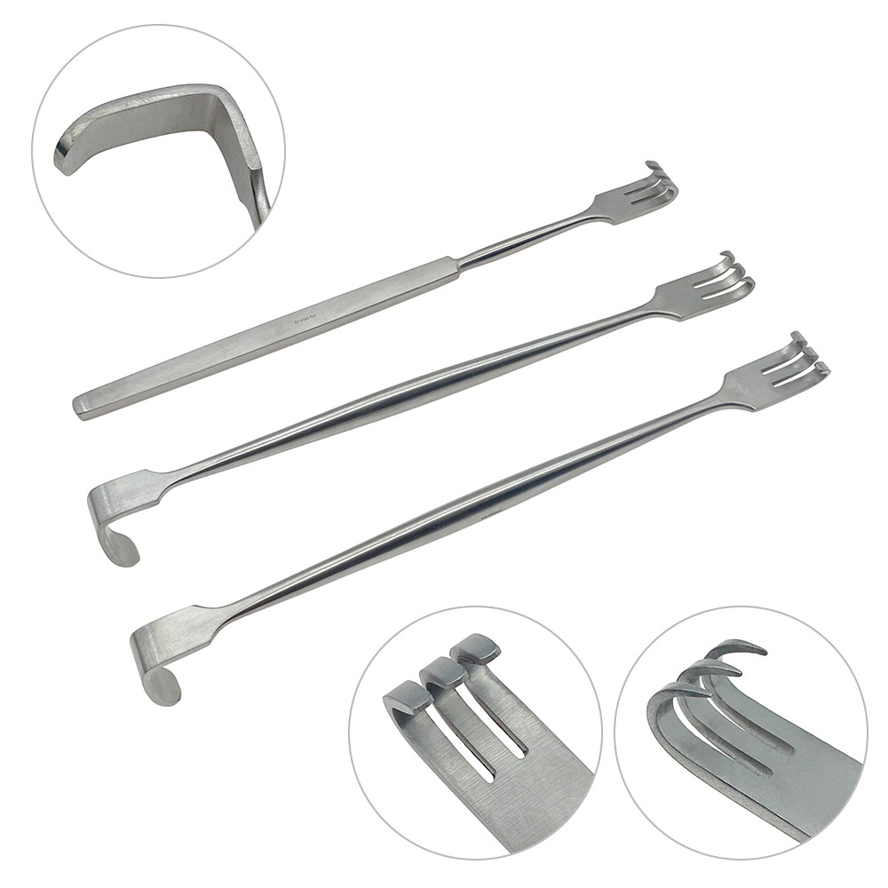 Double Eyelid Pull Hook Beauty Plastic Tool sharp Head Blunt Head Eyelid Bag Double Claw Double Pull Hook Skin Pull Hook