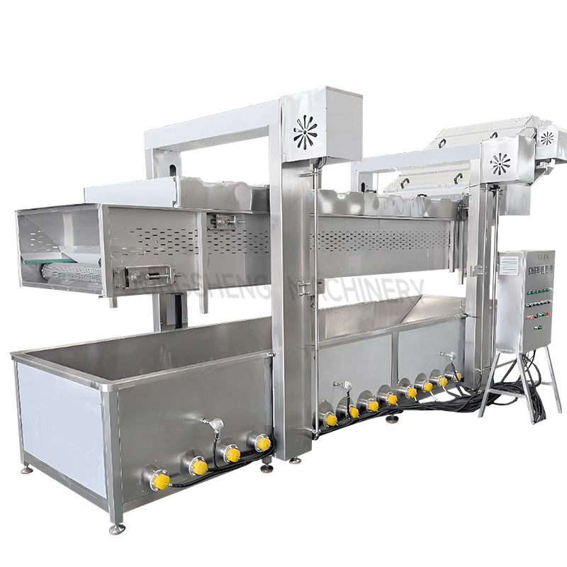 Steaming Boiling and Blanching Line for Veg Factory Cooking