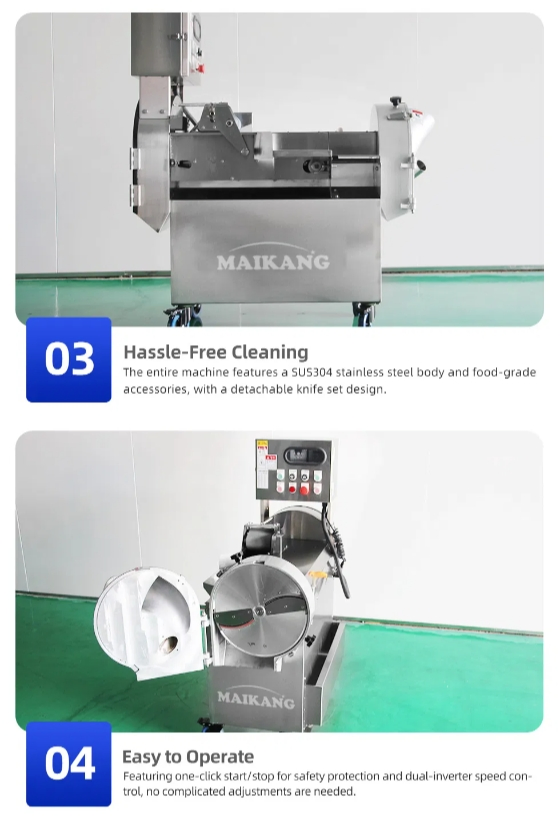 Removable Multi-Functional Double Heads Vegetable Cutter Processing Shredding Dicing Slicing Cutting All in One Machine for Sale