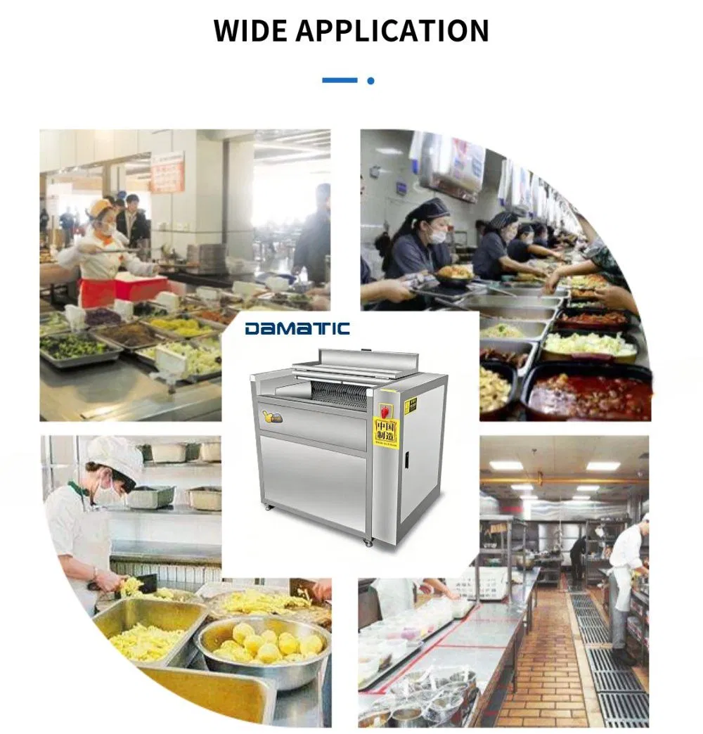 Automatic Industrial Root Vegetable Potato Brush Cleaning Washing and Peeling Equipment