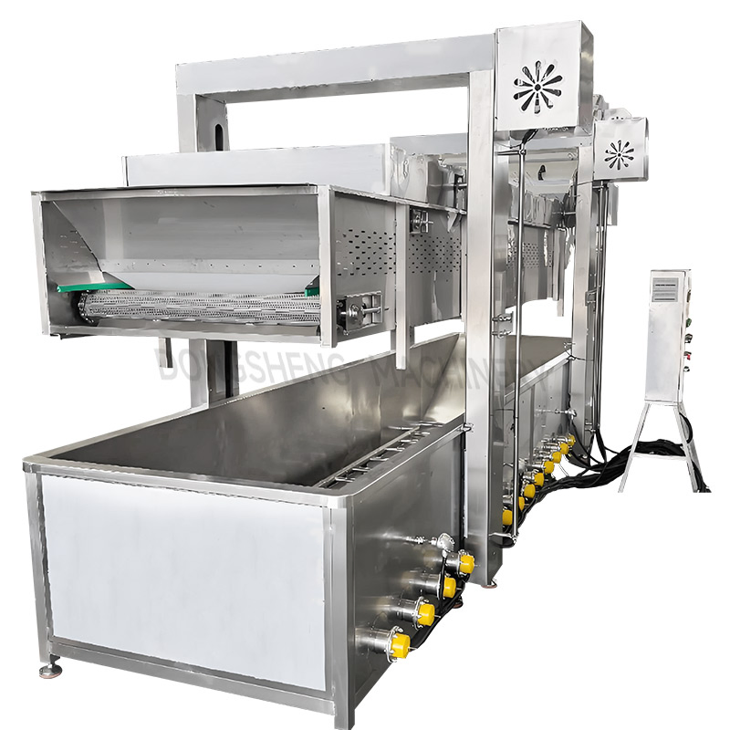 Steaming Boiling and Blanching Line for Veg Factory Cooking