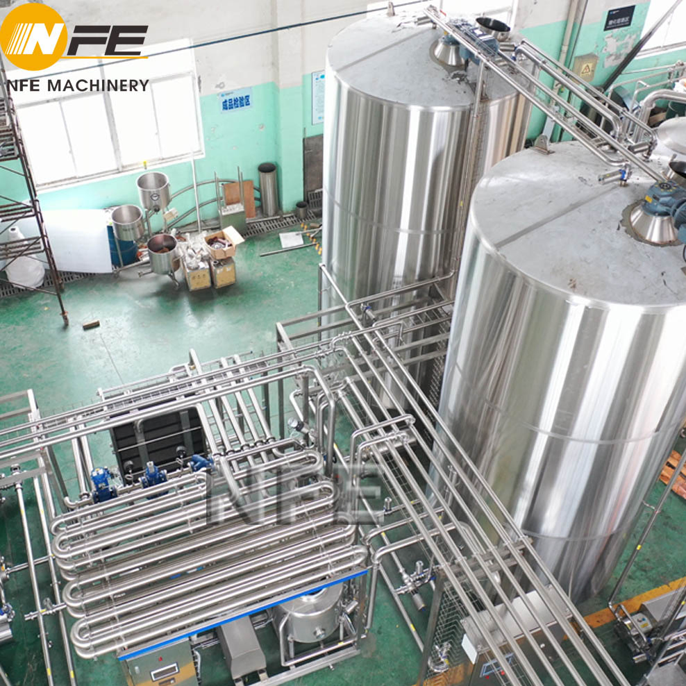 Automatic Beverages Mixing and Batching System with Pasteurizer and CIP System Juice Milk Blending Mixing Tanks Batching and Processing Equipment Made in China