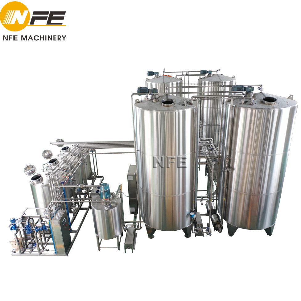 Automatic Beverages Mixing and Batching System with Pasteurizer and CIP System Juice Milk Blending Mixing Tanks Batching and Processing Equipment Made in China