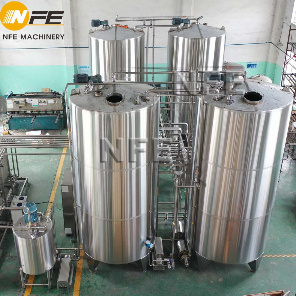 Supply Automatic Beverages Mixing and Batching System with Pasteurizer and CIP System Juice Milk Blending Mixing Tanks Batching Process Equipment Made in China