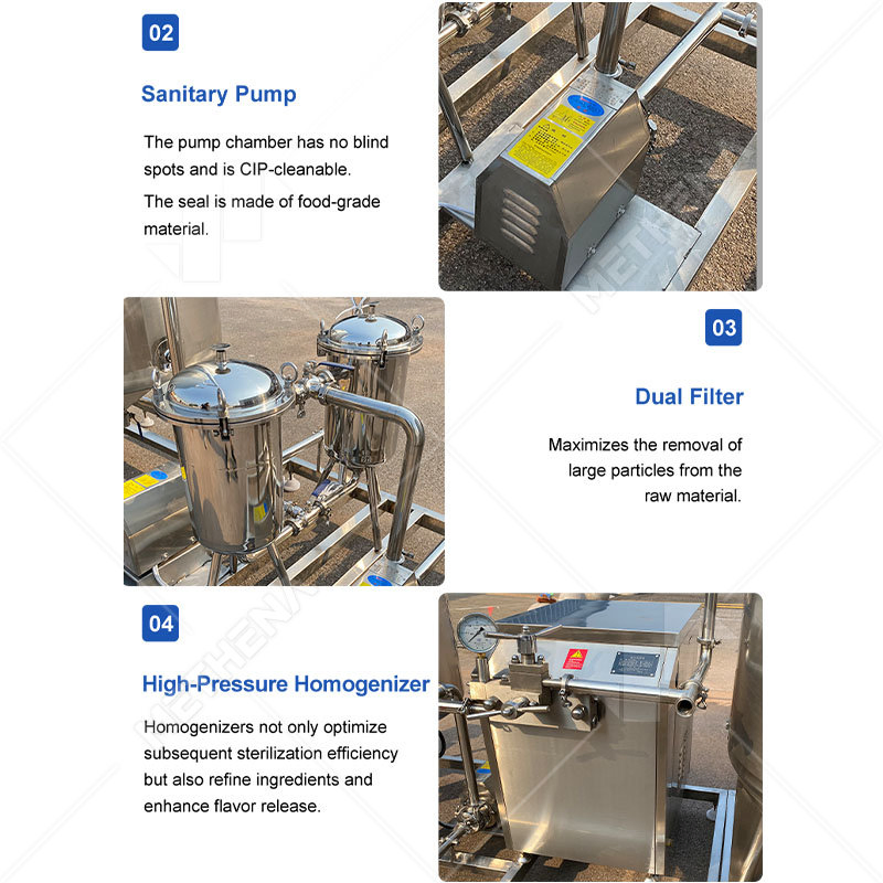Mini Automatic Commercial Stainless Steel 500L Milk Tank Bath Pasteurizer and Cooling Machine Pasteurization Equipment Fresh Milk Process Making Production Line