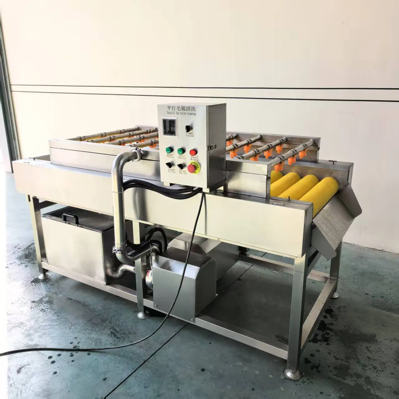 Apple, Watermelon, and Orange Brush Roller Cleaning and Peeling Machine Equipment