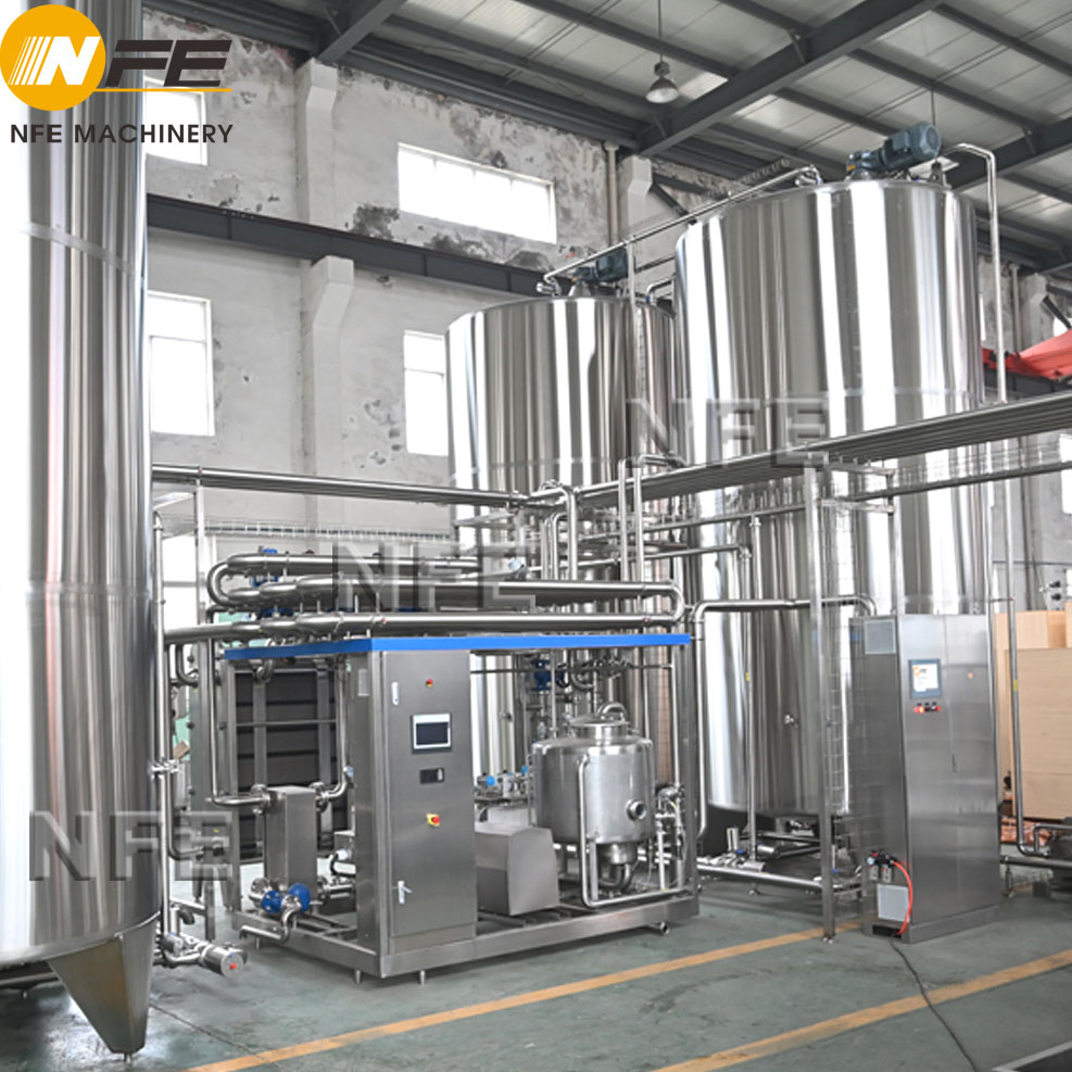 Professional Automatic Beverages Mixing and Batching System with Pasteurizer and CIP System Juice Blending Mixing Tanks Batching Equipment
