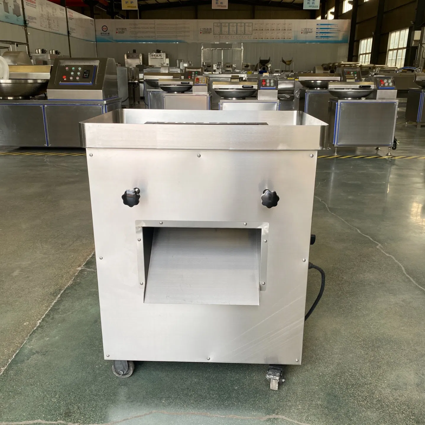 Commercial Electric Processing Garlic Cucumber Potato Vegetable Fruit Fish Beef Chicken Breast Bone Sausage Fresh Frozen Meat Cutting Slicing Slicer Machine