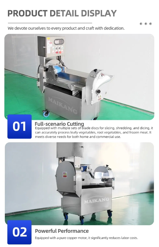 Removable Multi-Functional Double Heads Vegetable Cutter Processing Shredding Dicing Slicing Cutting All in One Machine for Sale