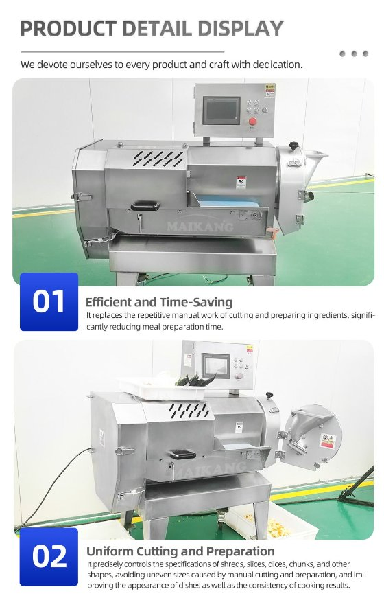 Industrial High Speed DC Motor Vegetable Cutting Shredding Dicing Slicing Machine Double Head Vegetable Chopper Slicer for Restaurants