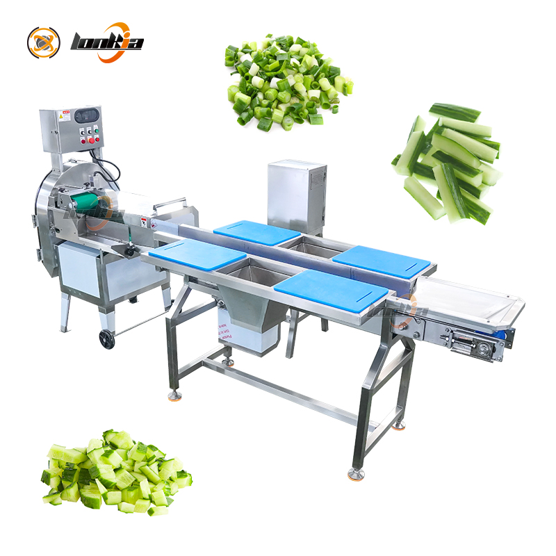 Automatic Scallion Cutting Machine Vegetable Cutter Celery Vegetable Dicing Shredding Slicing Line