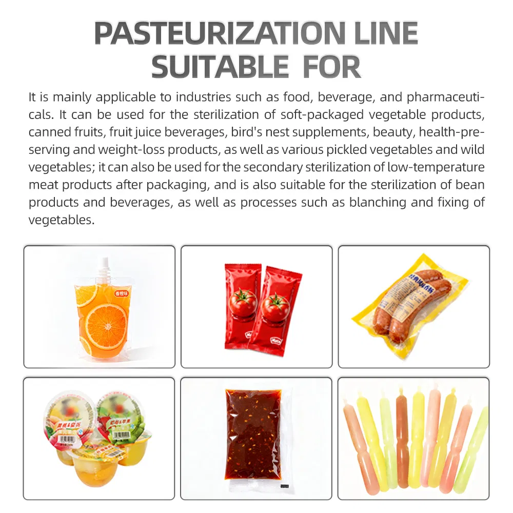 Automatic Food Dairy Milk Bag Pasteurization Processing Production Line Pasteurizer for Ready-to-Eat Food and Vegetable Processing Sterilization