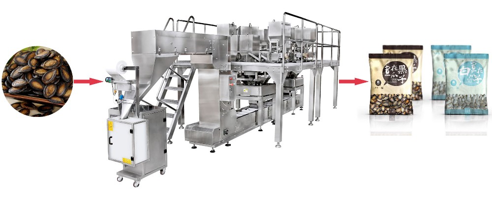 Multiple Units Multihead Weigher Packaging System for Automatic Weighing Snack Foods Seeds