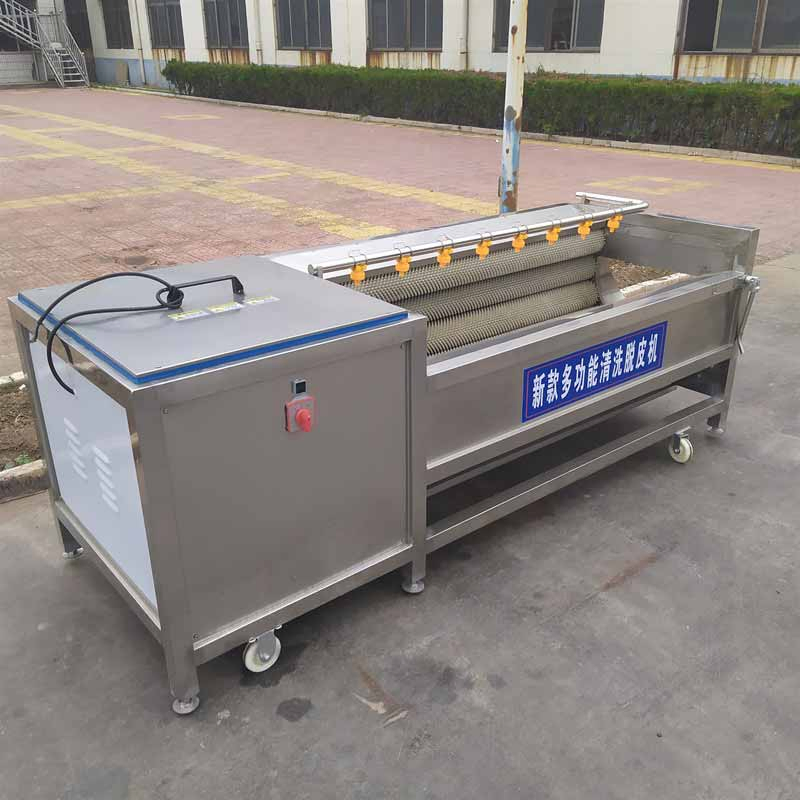 Factory Price Fruit Vegetable Brush Washing Equipment Cassava Cleaning Ginger Washer Industrial Potato Washing and Peeling Machine