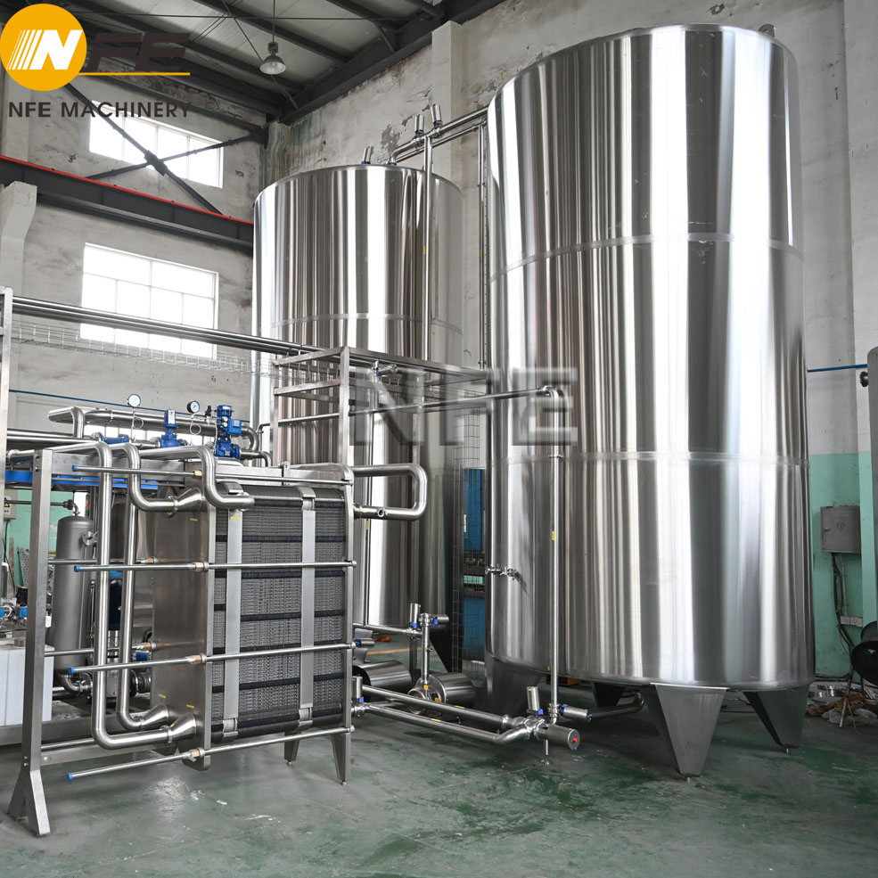 Supply High Quality Automatic Beverages Mixing and Batching System with Pasteurizer and CIP System Juice Milk Blending Mixing Tanks Batching Equipment