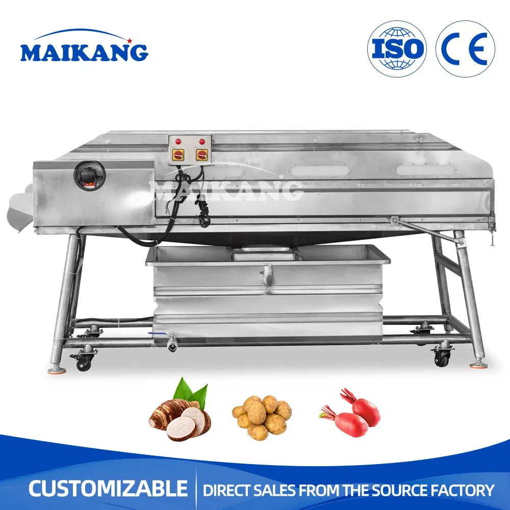 Fully Automatic Vegetable Shellfish Brush Peeling Cleaning Machine Parallel Roller Coconut Corn Apple Kiwi Fruit Food Washing Equipment