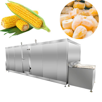 Batch Deep Freezer IQF Tunnel Freezer Broad Bean Frozen Food Freezing Processing Machine Fozen Vegetables Production Line
