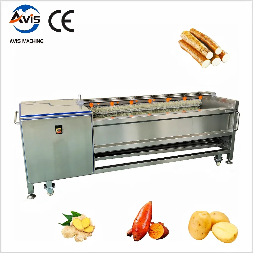 Durable Brush Wash Equipment with Multi-Functional Potato Cassava Cleaning Peeling Features