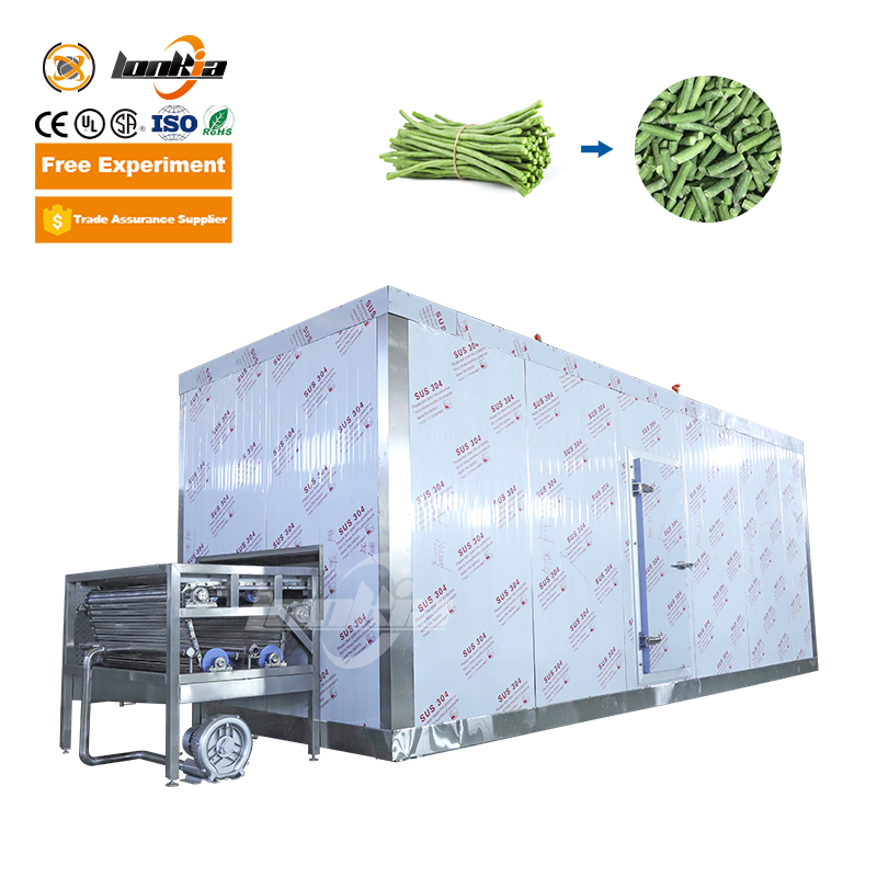Automatic Frozen Green Pea Processing Line IQF Freezer Quick Freezing Machine Vegetable Freezing Production Line