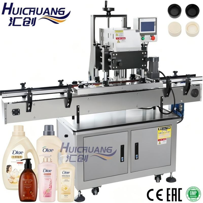 Four Wheel Capping System for Cosmetic Bottle Automatic High Torque Cap Tightening