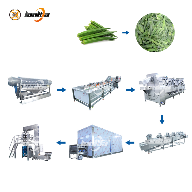Automatic Frozen Green Pea Processing Line IQF Freezer Quick Freezing Machine Vegetable Freezing Production Line