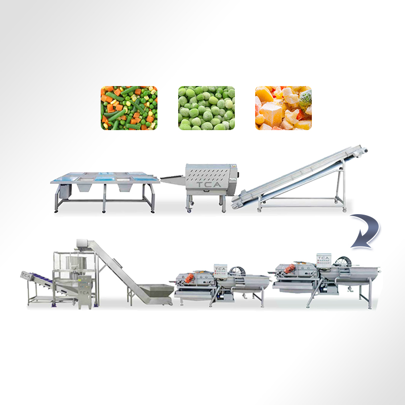 Carrots Tomatoes Automatic Frozen Vegetable and IQF Fruit Washing Cutting Dehydrating Processing Production Quick Freezing Line