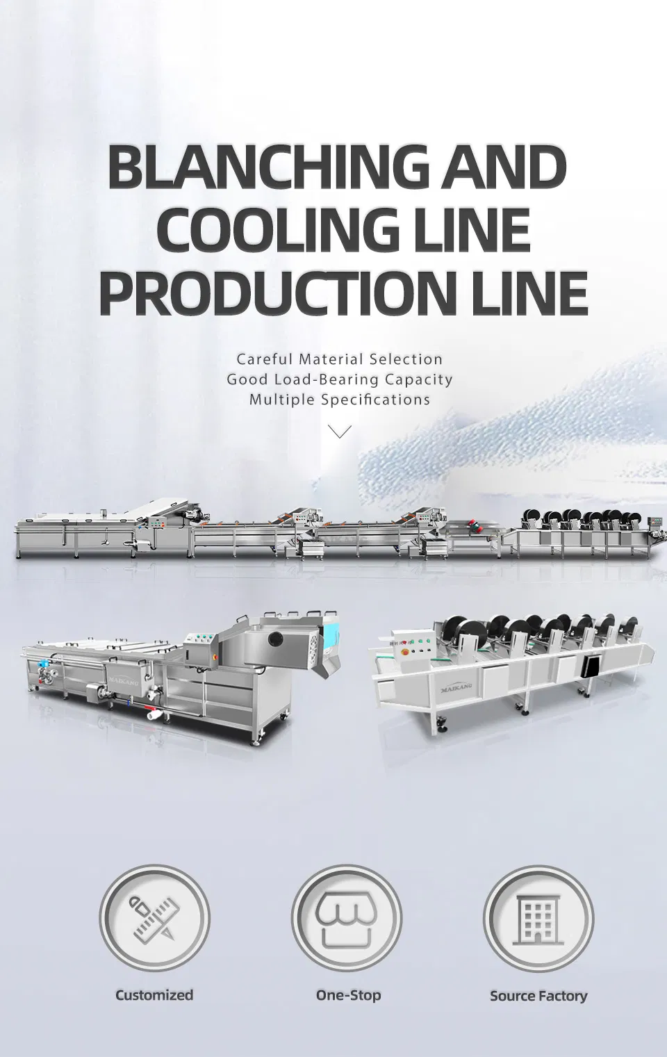 Water Bath Cooking Blanching Cooling Line
