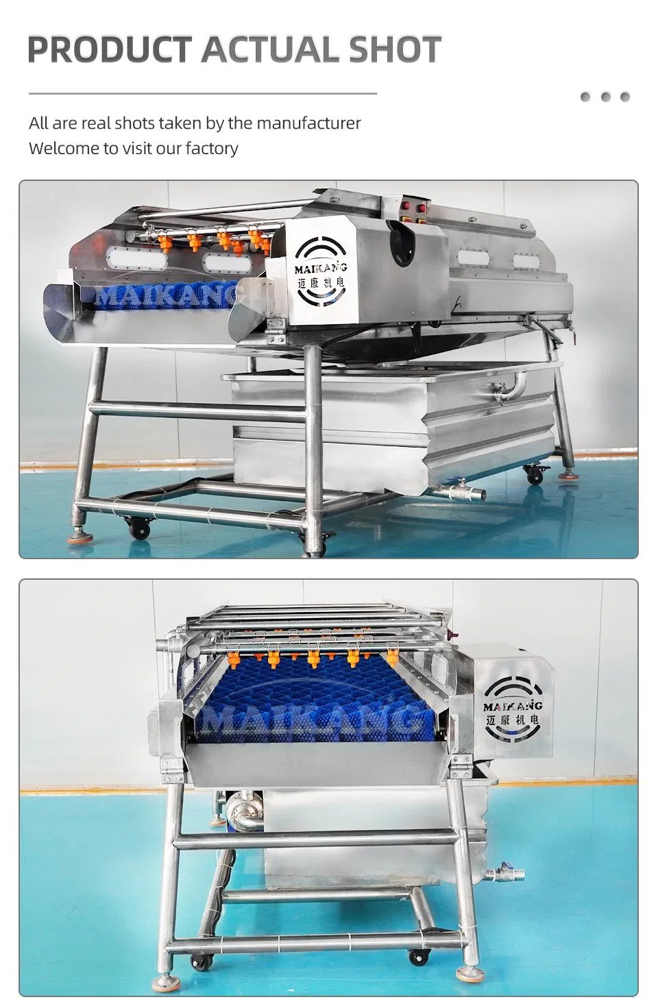 Fully Automatic Vegetable Shellfish Brush Peeling Cleaning Machine Parallel Roller Coconut Corn Apple Kiwi Fruit Food Washing Equipment