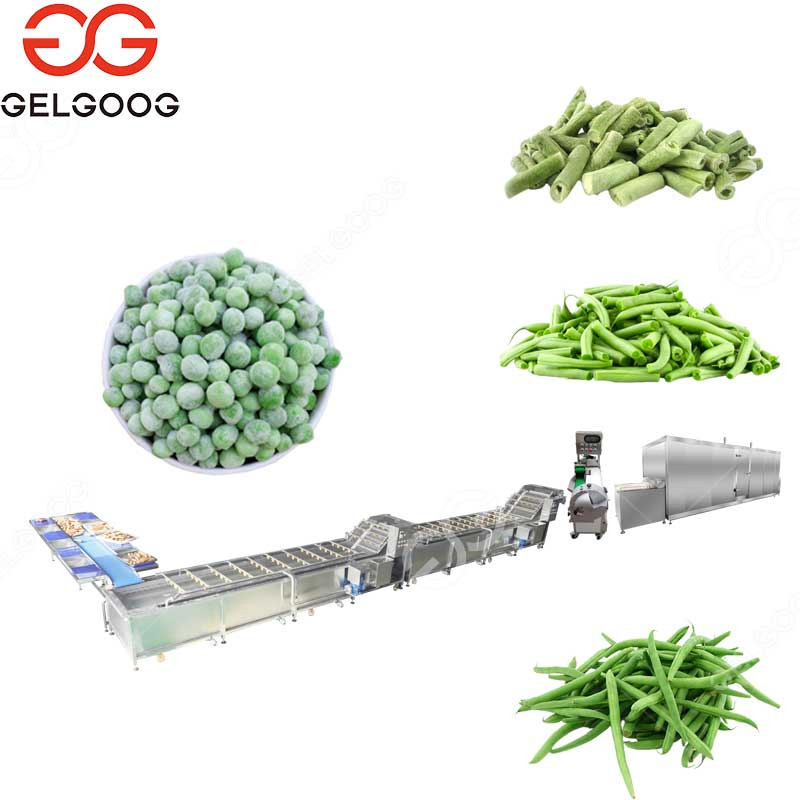 Energy Saving IQF Tunnel Freezer IQF Vegetables Production Processing Line Frozen Pea Green Beans Production Line
