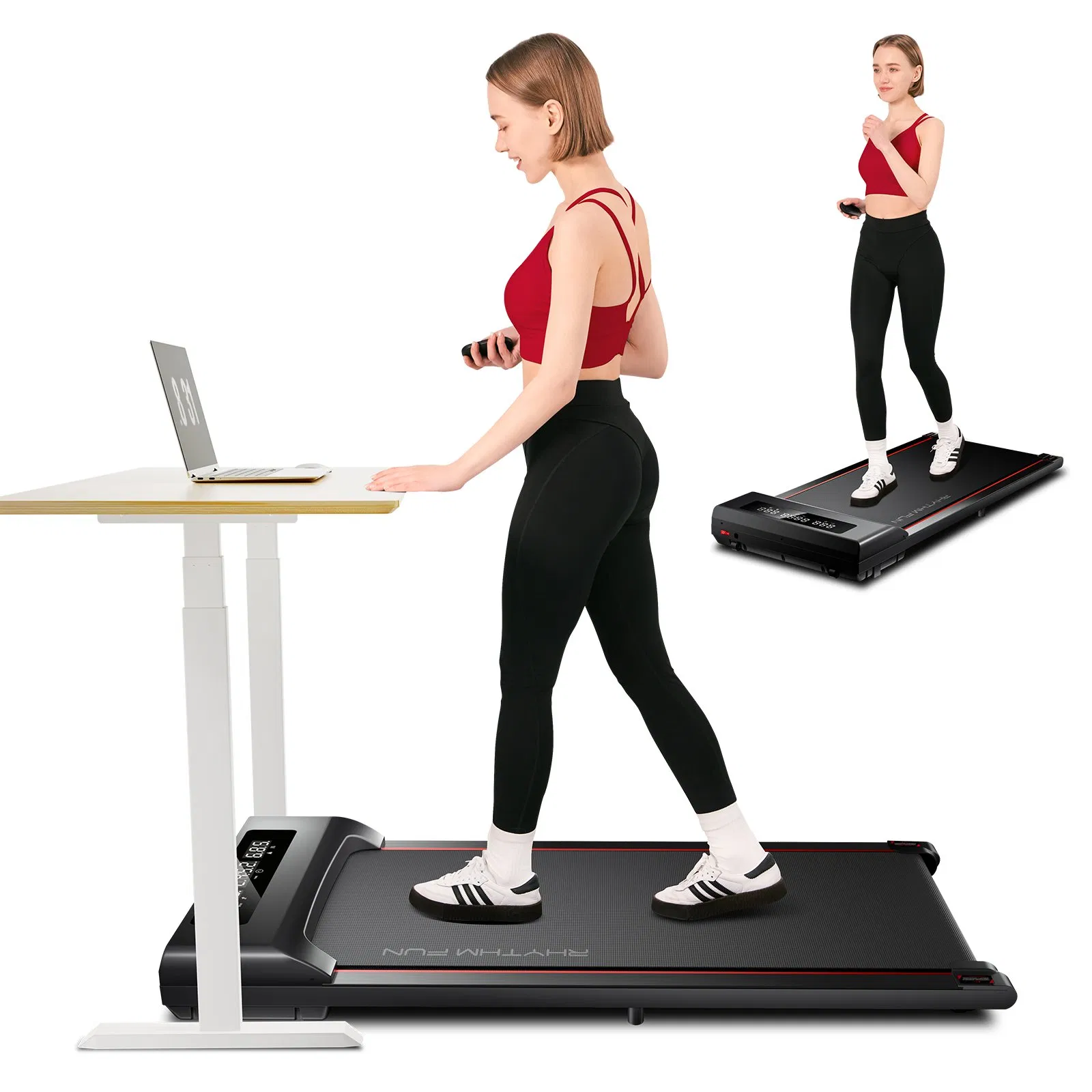 Ypoo Mini Electric Treadmill Home Fitness Walking Pad Under Desk Treadmill with Ypoofit APP Walkingpad