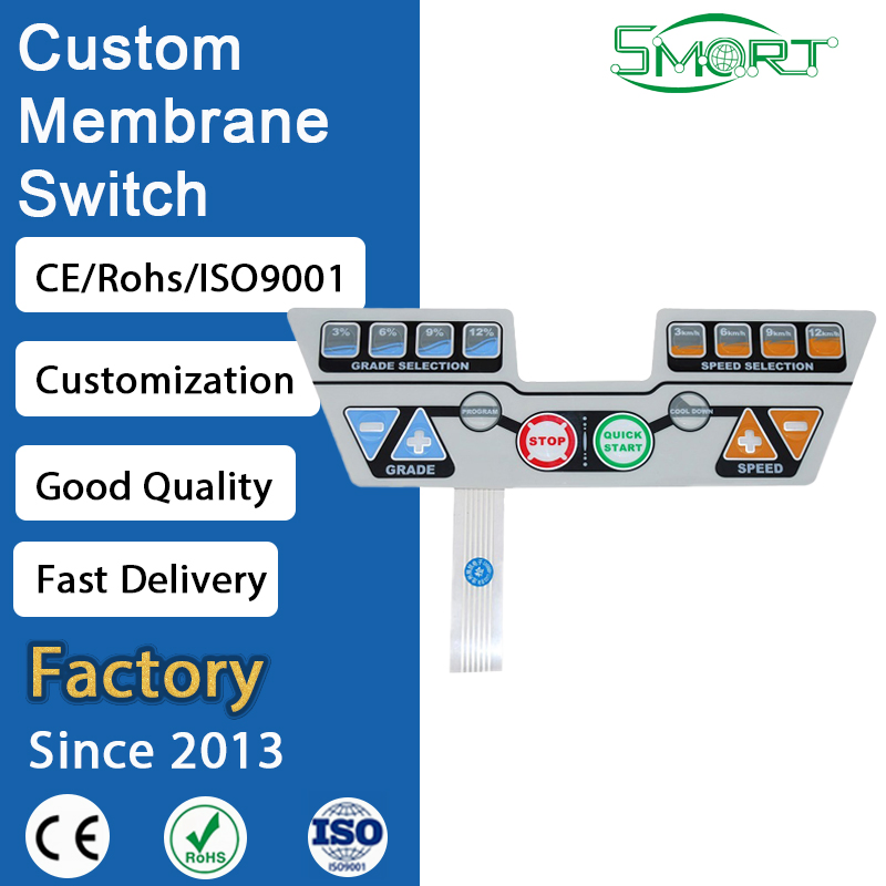 Smart Electronics FPC Keypad Membrane Switches Touch Treadmill Silkscreen Membrane Switch