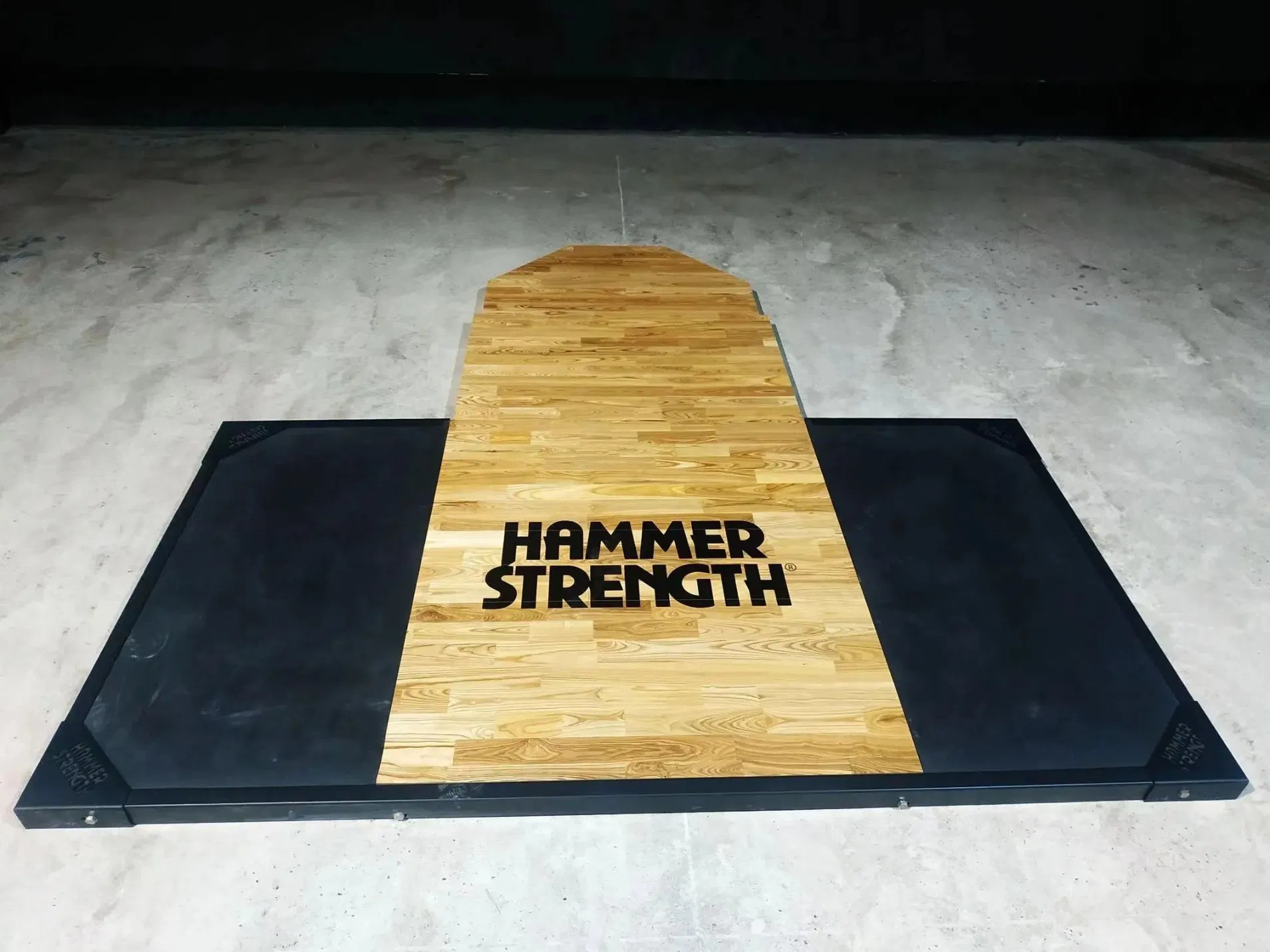 Premium Black and Wood Weightlifting Platform for Home Fitness