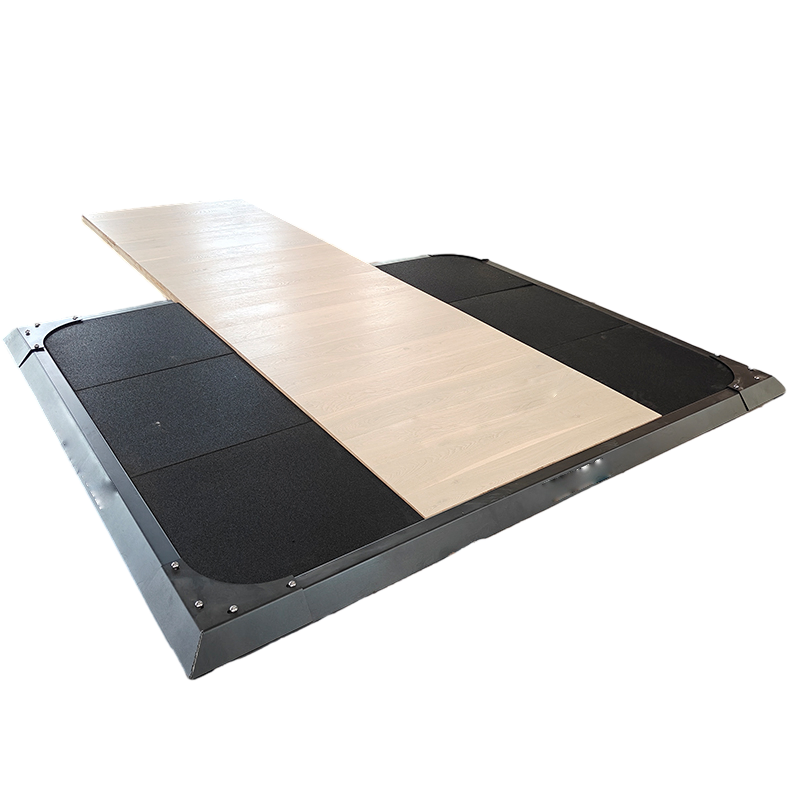 Heavy-Duty Rubber and Wood Weightlifting Platform for Gyms